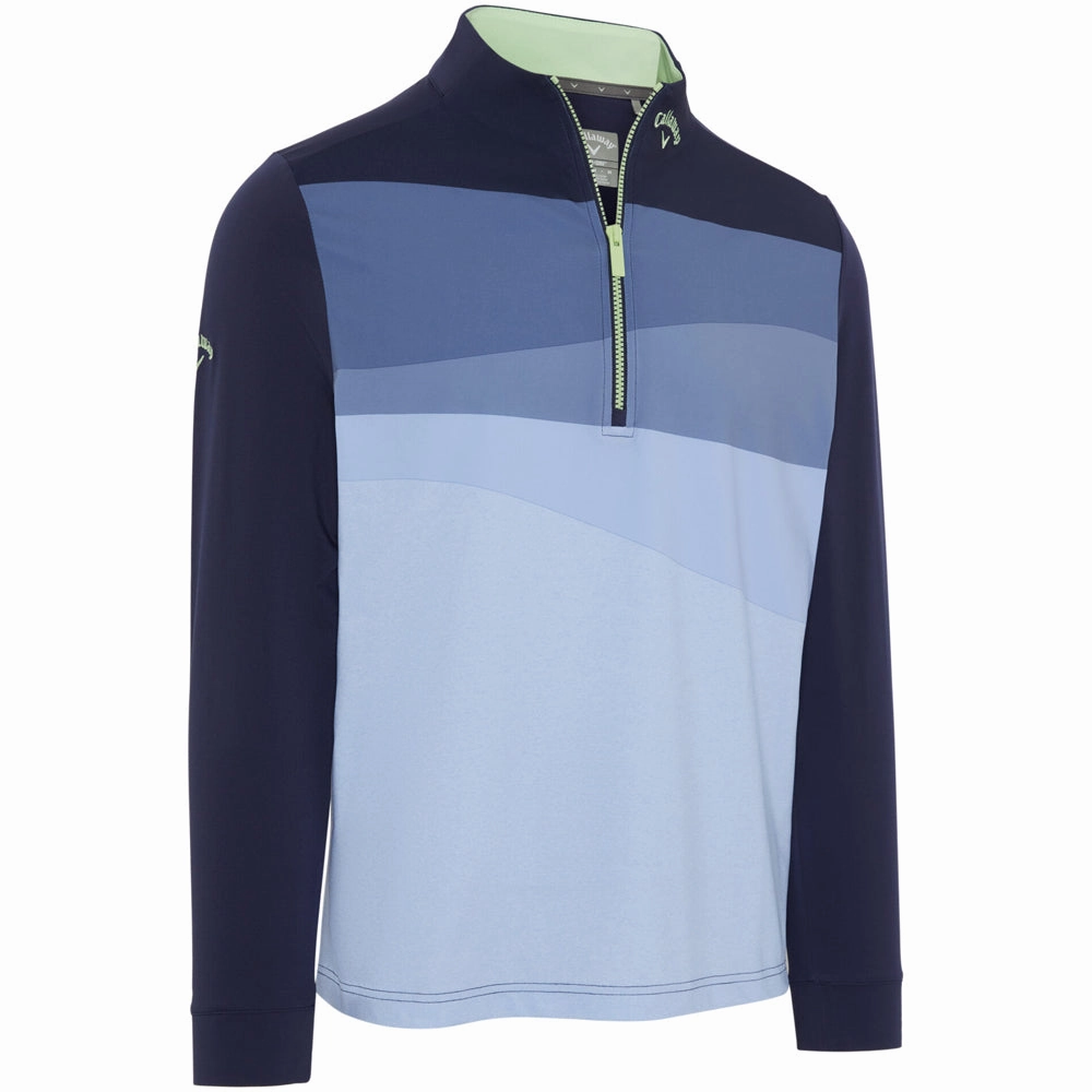 Callaway 1/4 Zip Printed Blocked Pullover - Peacoat product duck cloth ruggedness Bar Hopping
