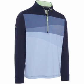Callaway 1/4 Zip Printed Blocked Pullover - Peacoat product duck cloth ruggedness Bar Hopping