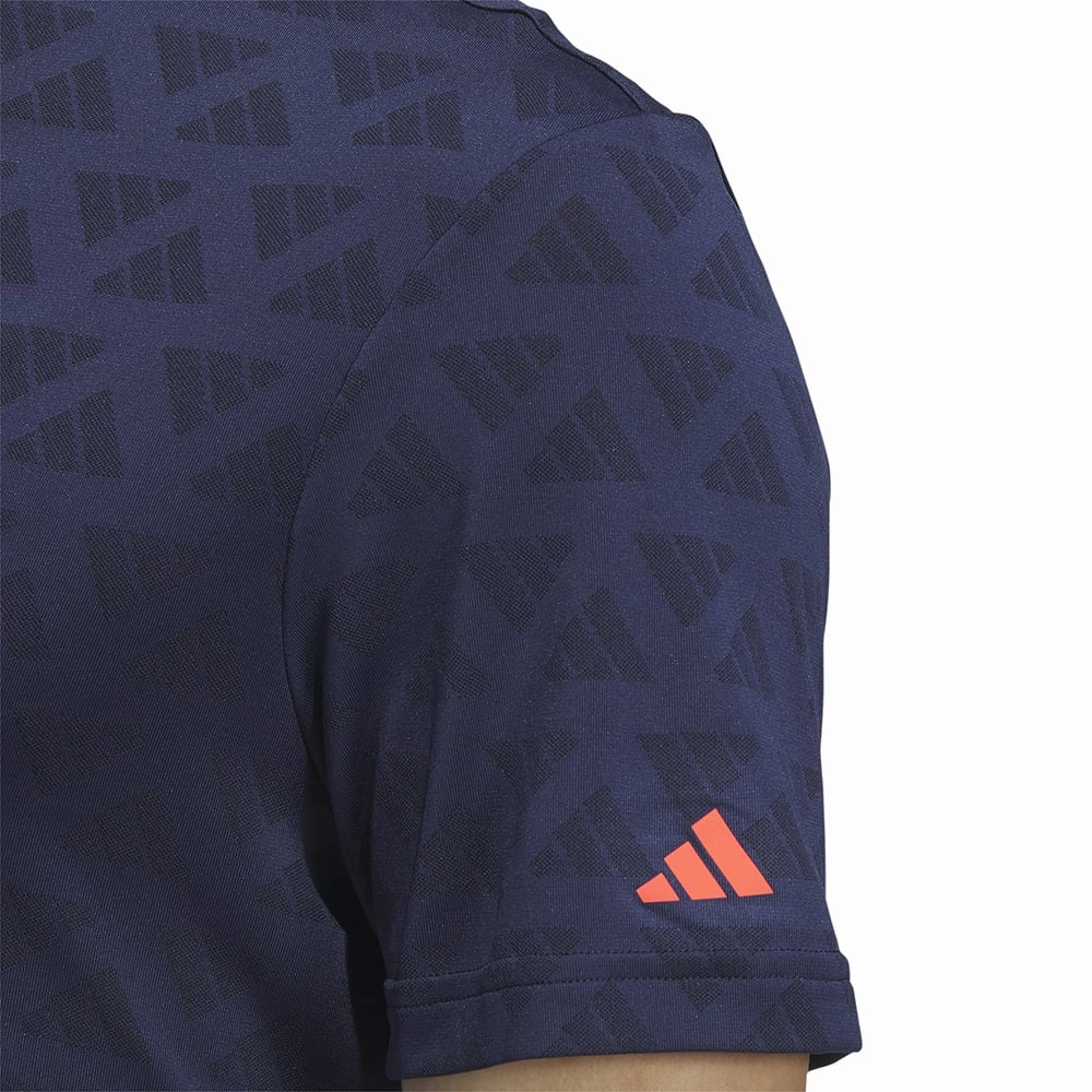 Wedding adidas Jacquard Mock Polo Shirt - Black/Collegiate Navy