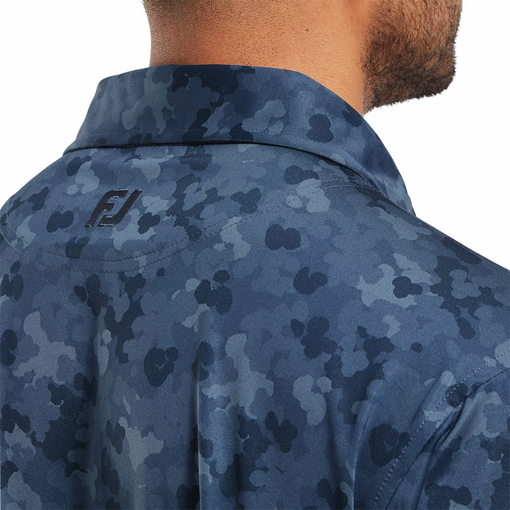 Perfect Fit FootJoy Pop Camo Lisle Polo Shirt - Dark Denim