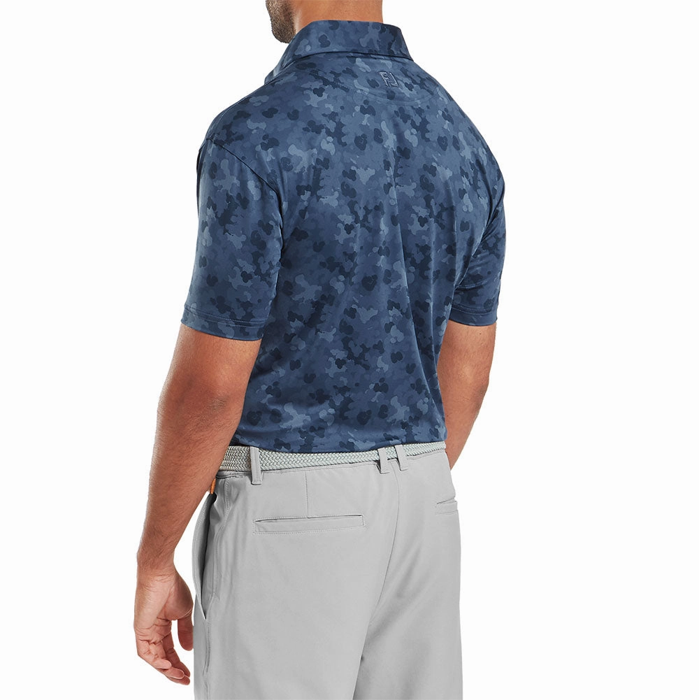 FootJoy Pop Camo Lisle Polo Shirt - Dark Denim Relaxed Smart