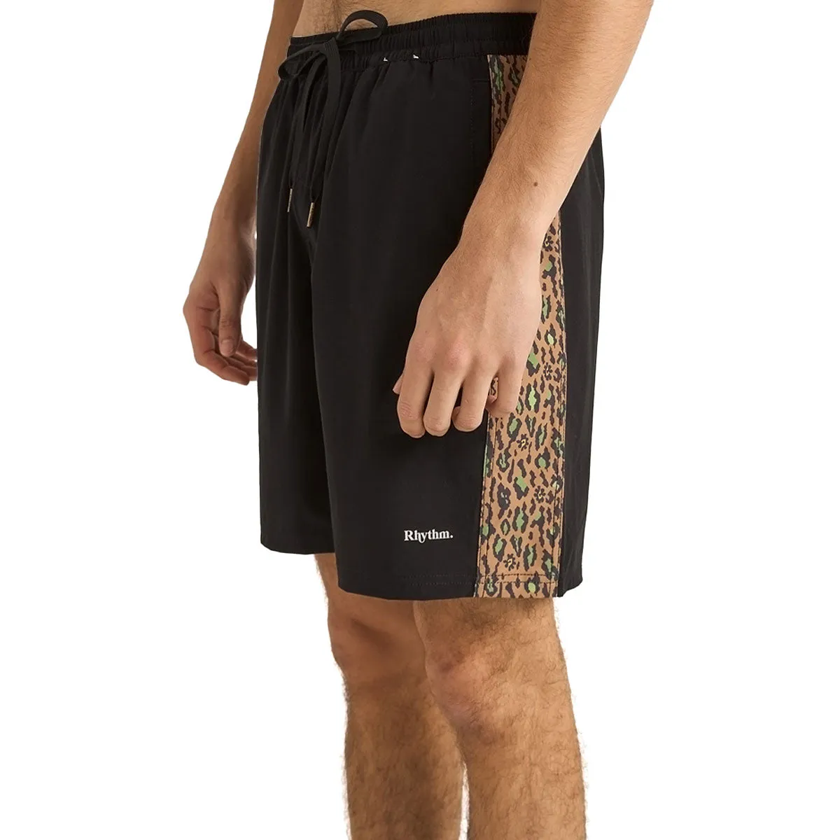 Rhythm Leo Panel Beach Shorts - Black dress shirt Smart Casual