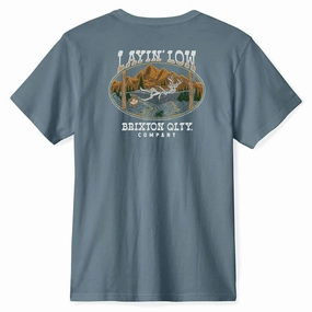 loose fitting Brixton Layin' Low T-Shirt - Basalt