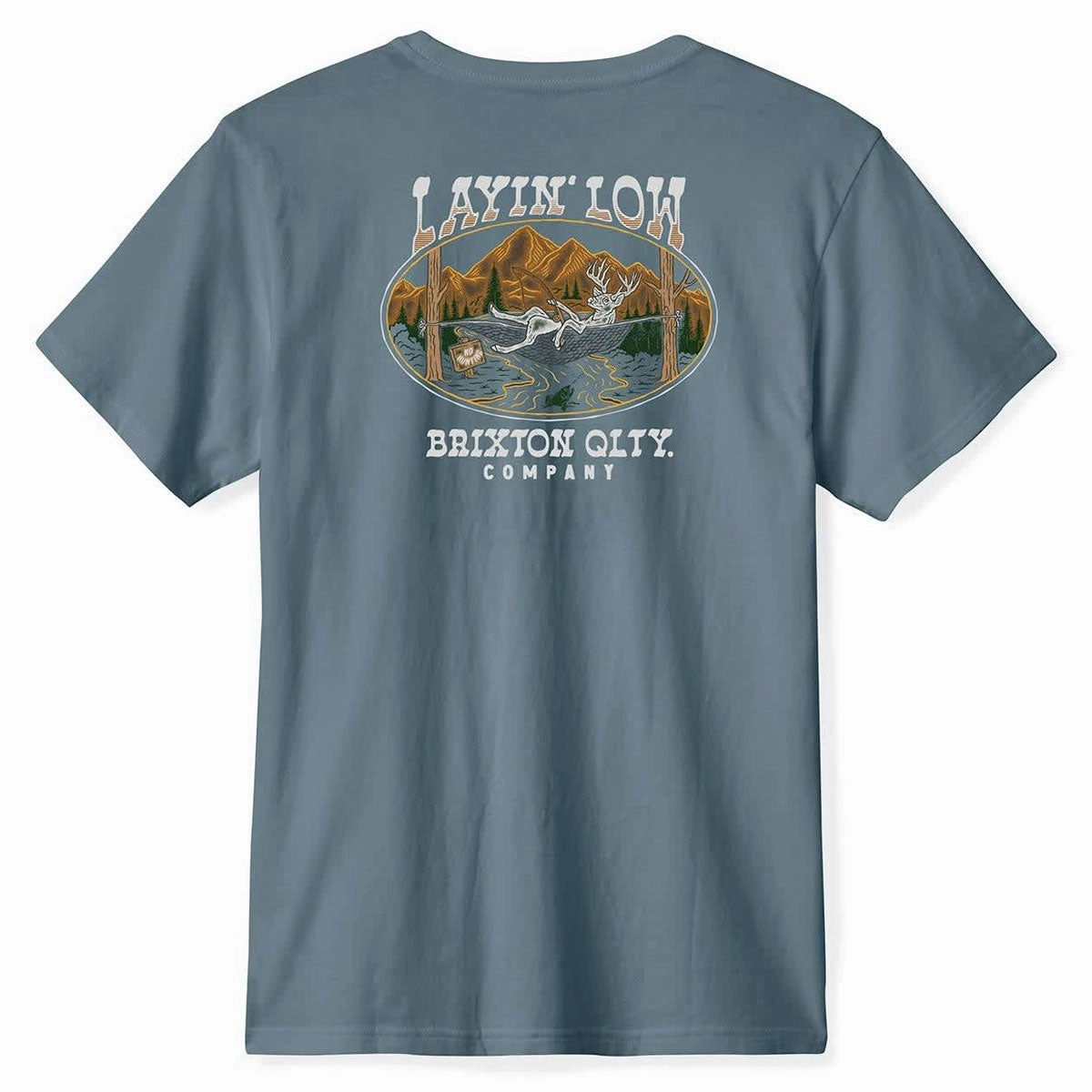 Minimalist Layer informal gathering Brixton Layin' Low T-Shirt - Basalt
