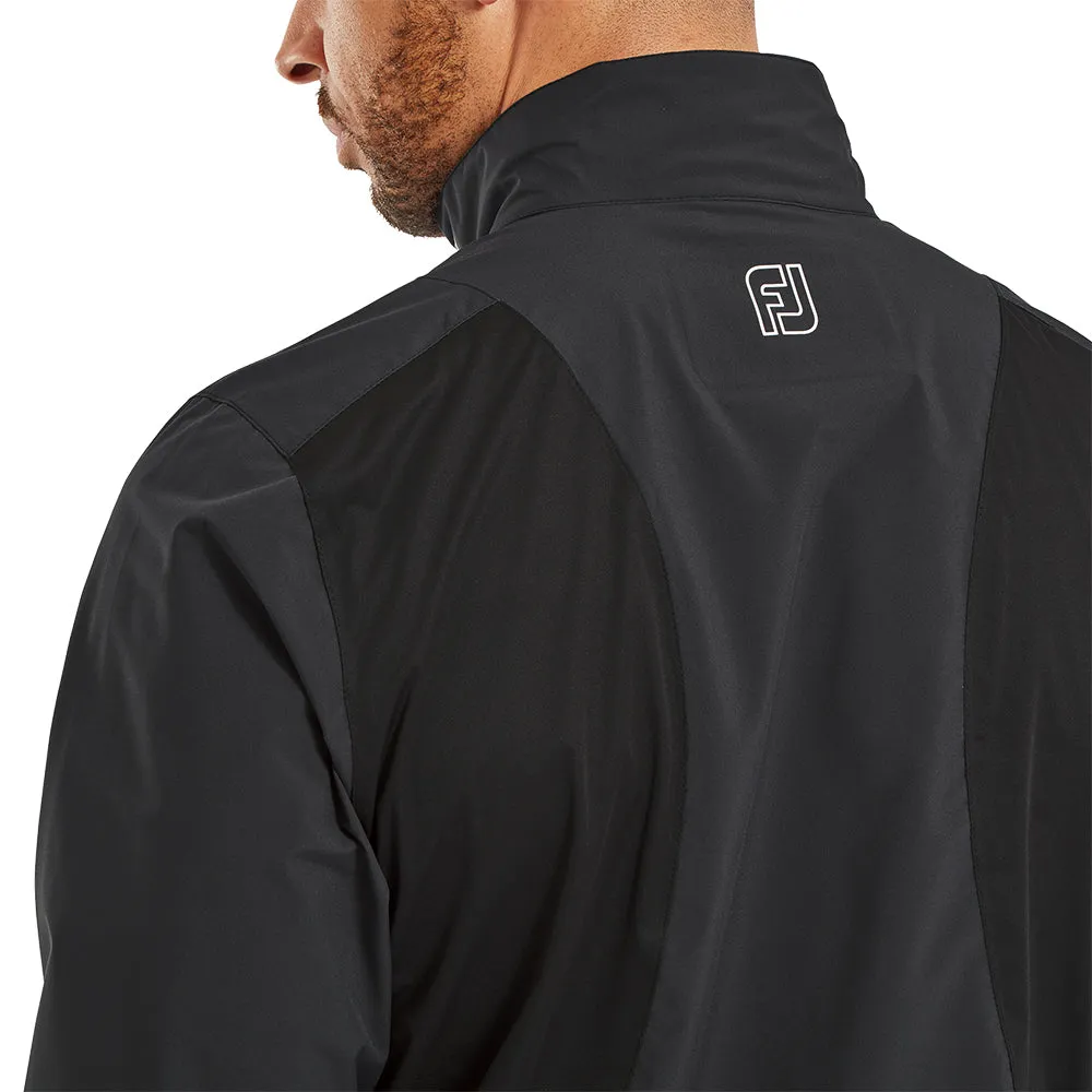 Weatherproof Barrier Contoured Silhouette FootJoy HydroLite X Waterproof Jacket - Black