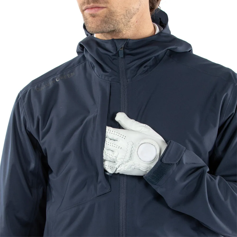 Elastic Hem Adjustment Galvin Green Amos Waterproof Hooded Jacket - Navy