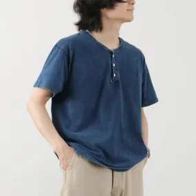 Neutral Color GOOD ON / Indigo Short Sleeve Henley Neck T-Shirt