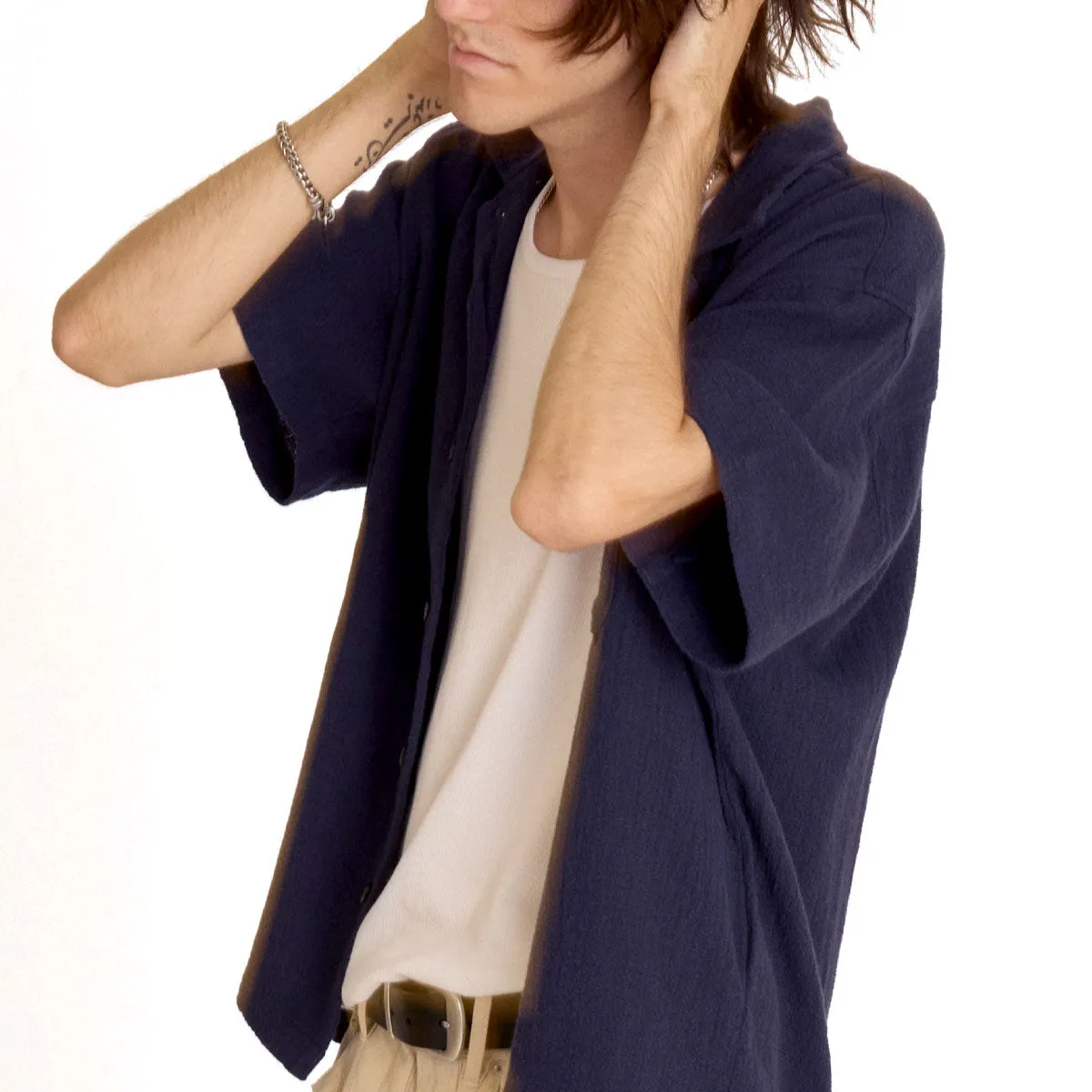 Obey Curtis Woven Shirt - Navy High-Quality Material High-End Fabric