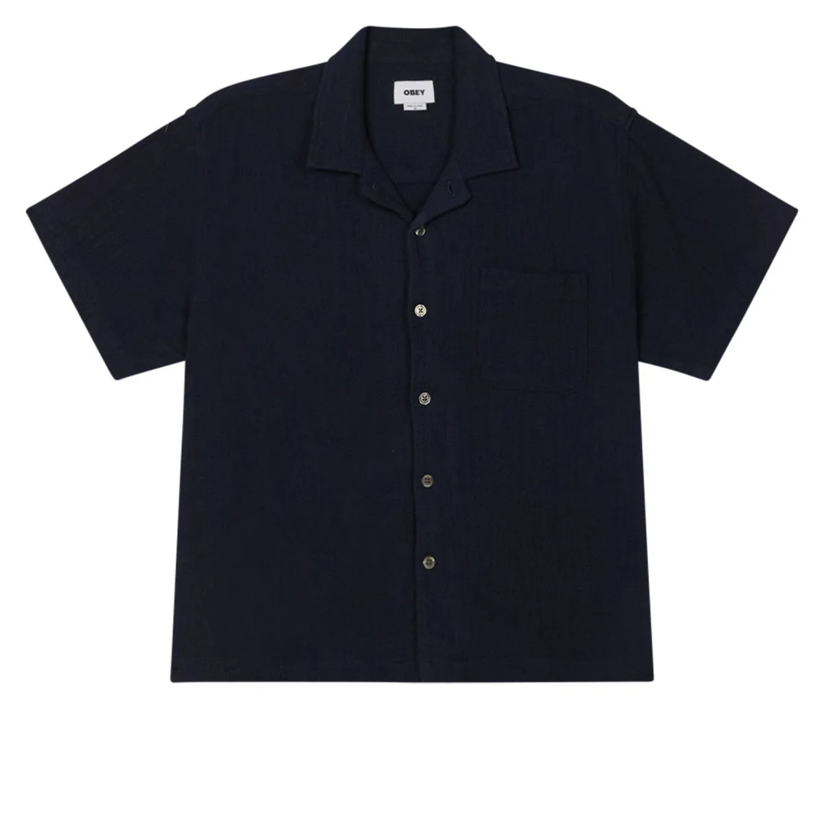 Obey Curtis Woven Shirt - Navy Checkered Look Abrasion Resistant Edging