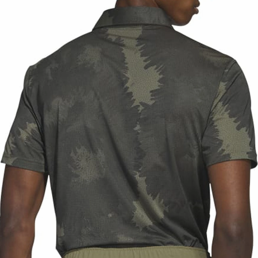 Airflow Ventilation adidas Flower Mesh Polo Shirt - Olive Strata/Black