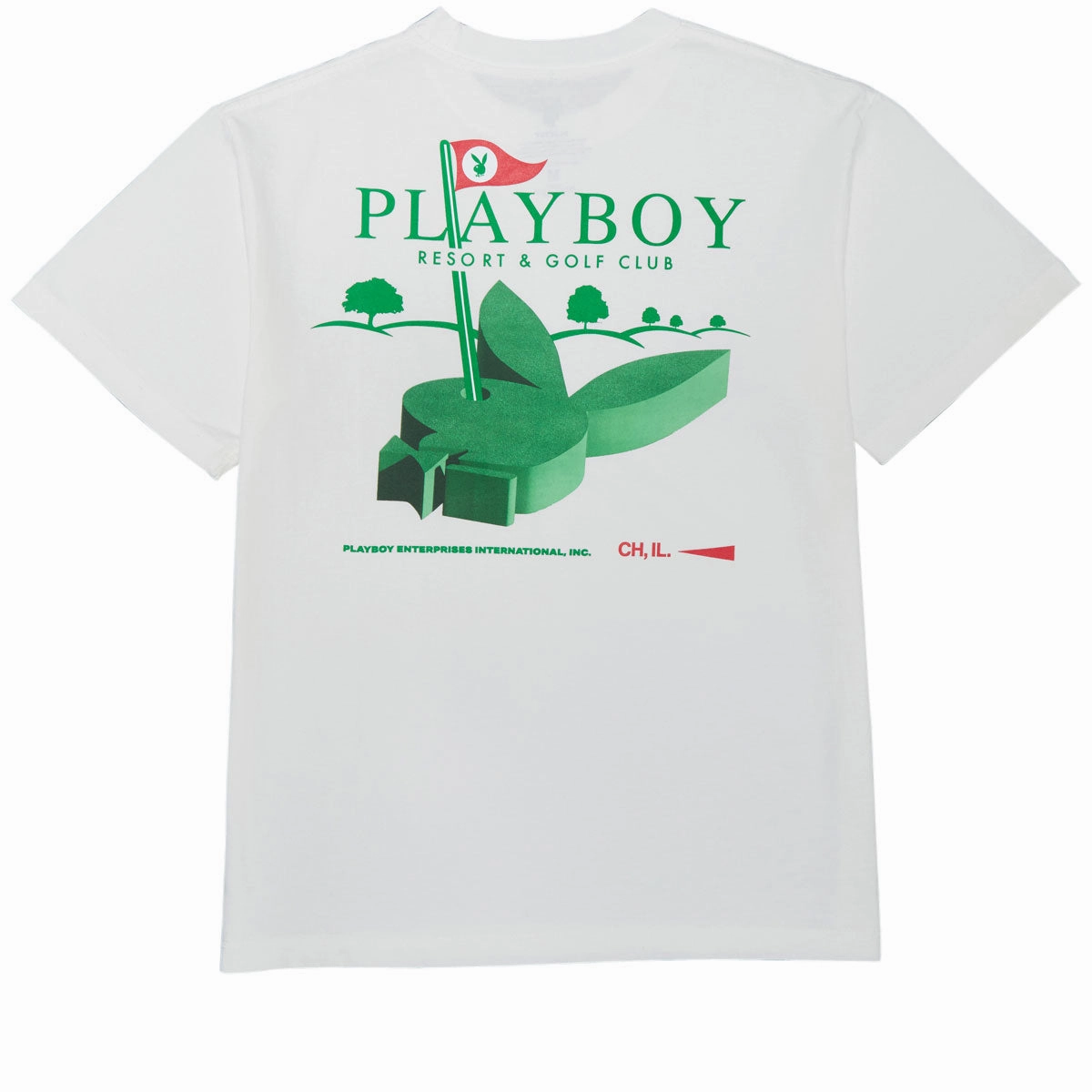 Color Bars x Playboy Bunny Hills T-Shirt - White outdoor concert Essential Clothing
