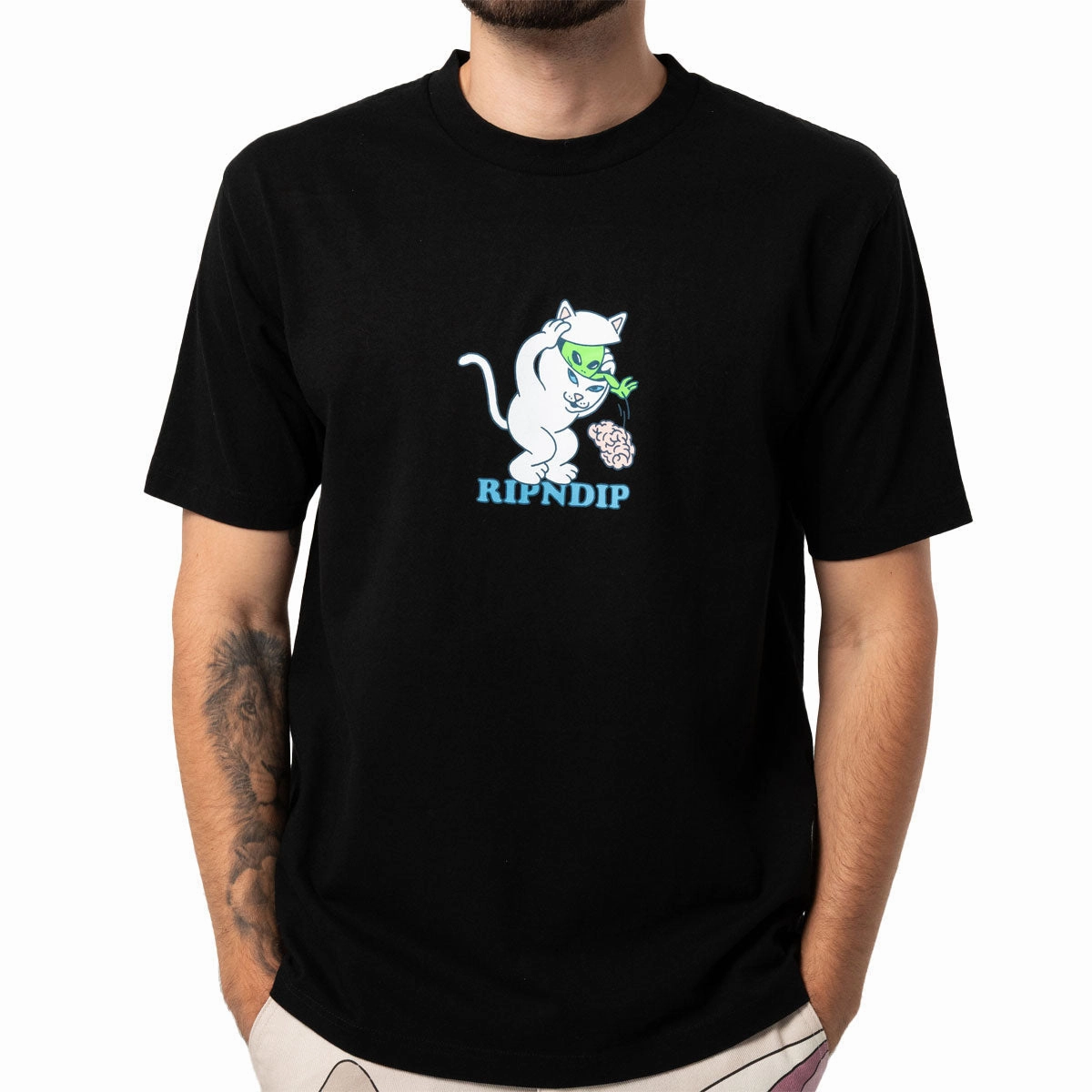 Microfiber Blend RIPNDIP Brain Dead T-Shirt - Black
