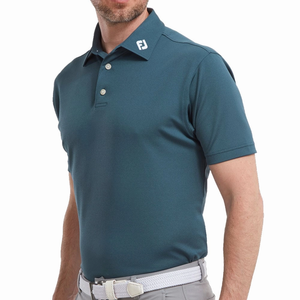 Brushed Interior Lining Office Casual FootJoy Stretch Pique Solid Colour Polo Shirt - Ink
