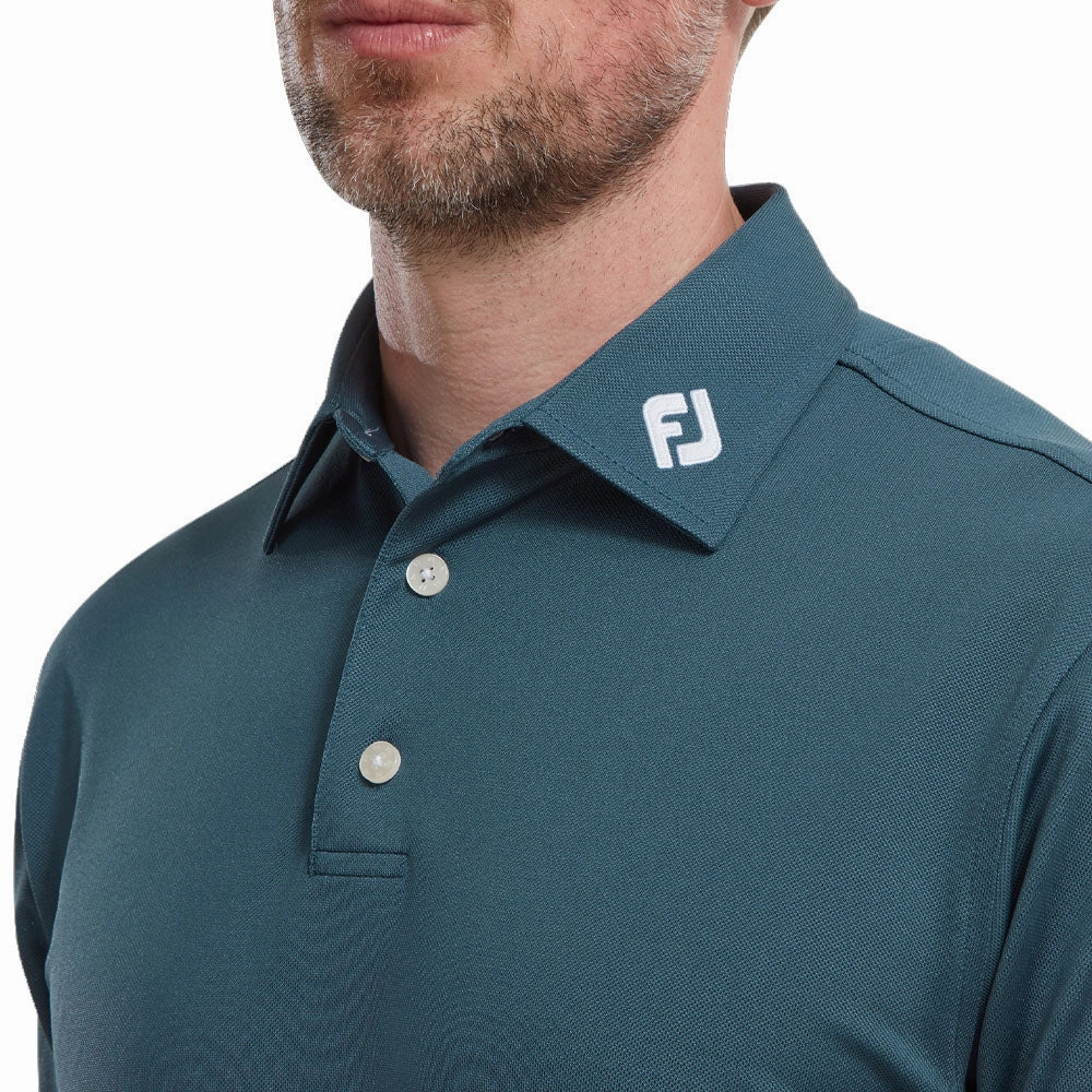 FootJoy Stretch Pique Solid Colour Polo Shirt - Ink Fashionable Wear Stain Resistant