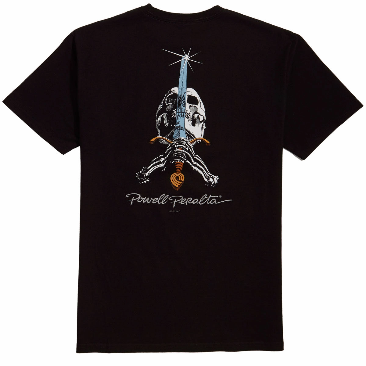 Powell-Peralta Skull and Sword T-Shirt - Black Minimalist Apparel Recycled Polyester Thread