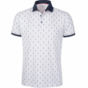 Galvin Green Manolo Ventil8  Polo Shirt - White/Navy/Orange On-the-Go Comfort