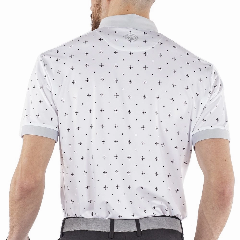 Galvin Green Marlow Ventil8  Polo Shirt - White/Cool Grey Smooth Flatlock Stitching