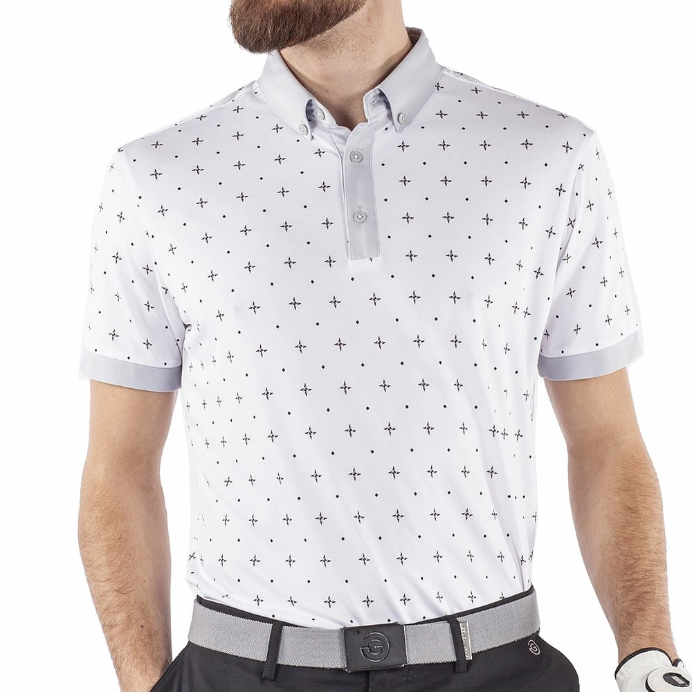 Galvin Green Marlow Ventil8  Polo Shirt - White/Cool Grey Active Style Trend Relaxed Design
