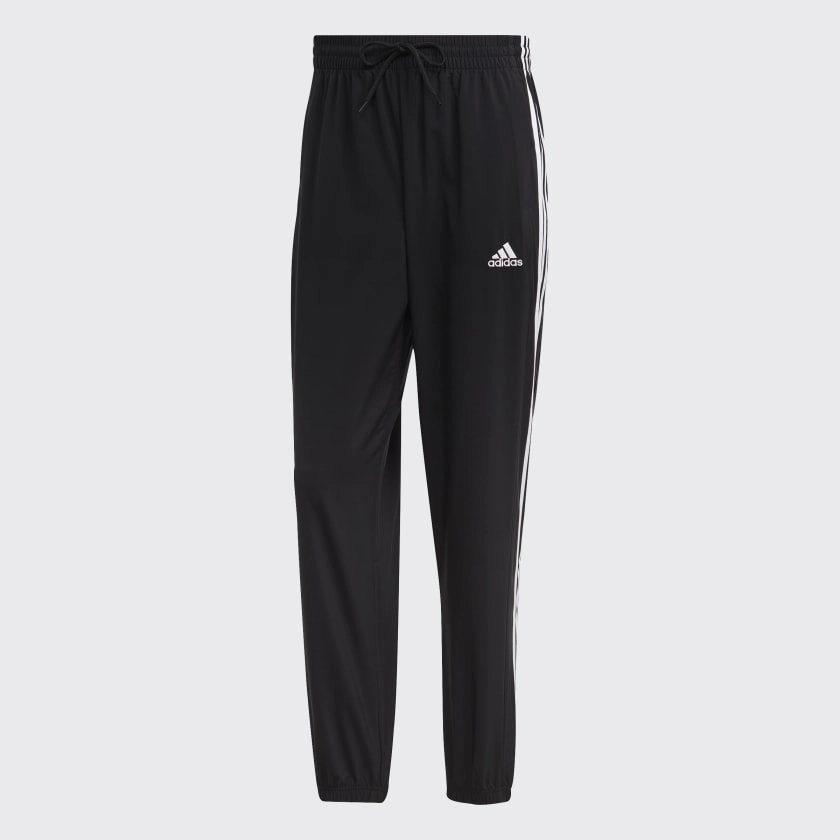 ADIDAS AEROREADY ESSENTIALS ELASTIC CUFF WOVEN 3-STRIPES TRACKSUIT BOTTOMS - IC9446 Flattering Shape Comfort Focused