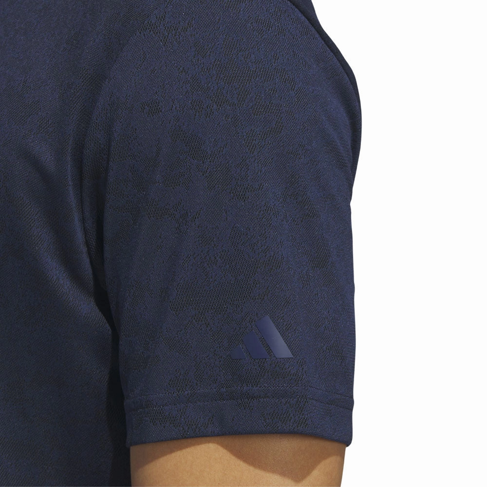 adidas Textured Jacquard Polo Shirt - Collegiate Navy/Black Seamless Edging