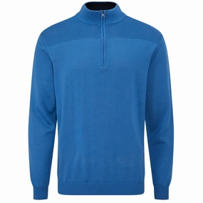 Ping Dorset 1/4 Zip Pullover - Tidal Blue All-Day Wear Smart Casual
