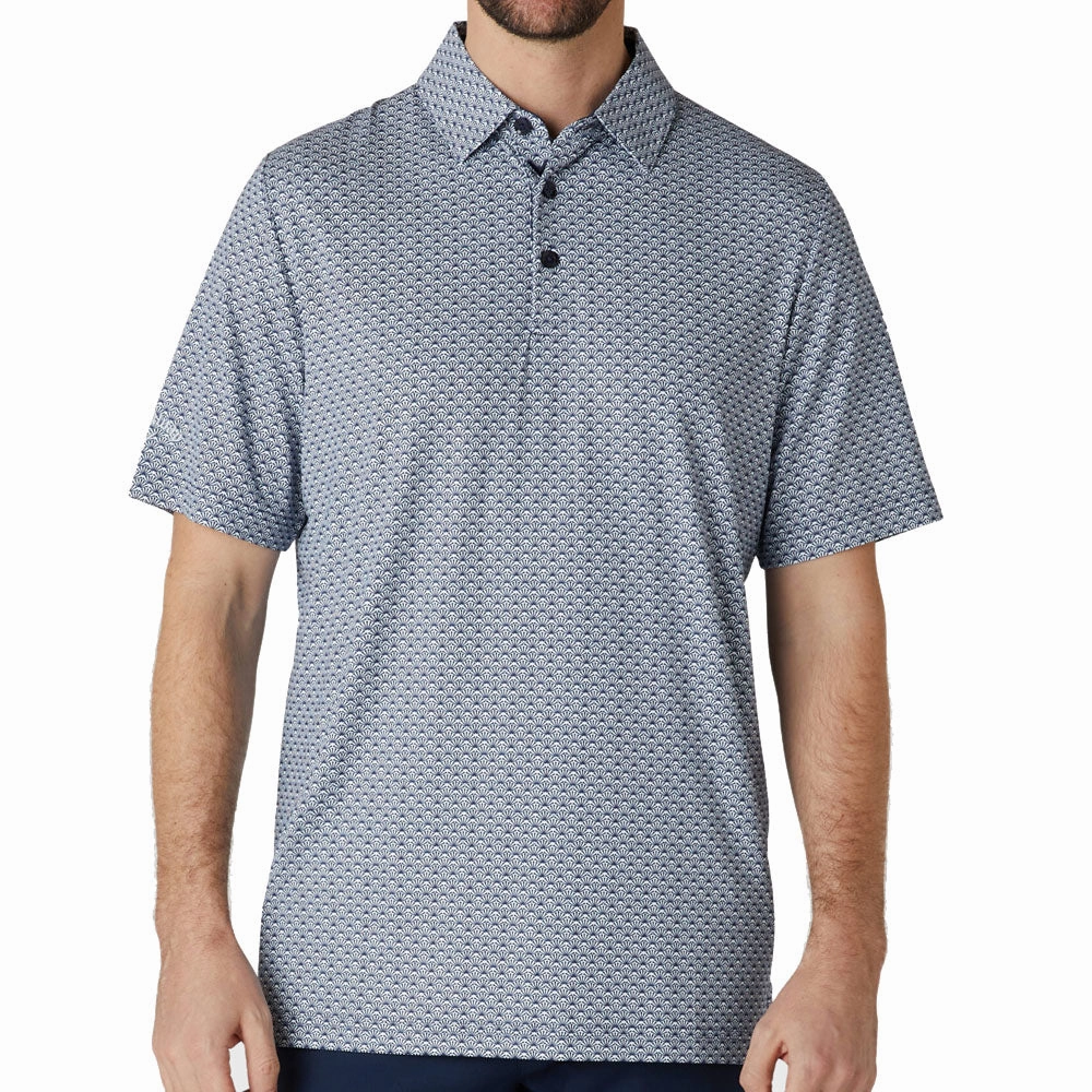 Basic Layering Callaway Tee All Over Print Polo Shirt - Peacoat