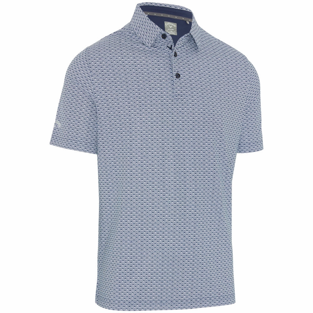 Callaway Tee All Over Print Polo Shirt - Peacoat Anti Static Fabric Bright and Bold