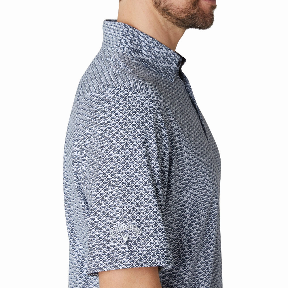 Trendy Layering Modern Twist Callaway Tee All Over Print Polo Shirt - Peacoat