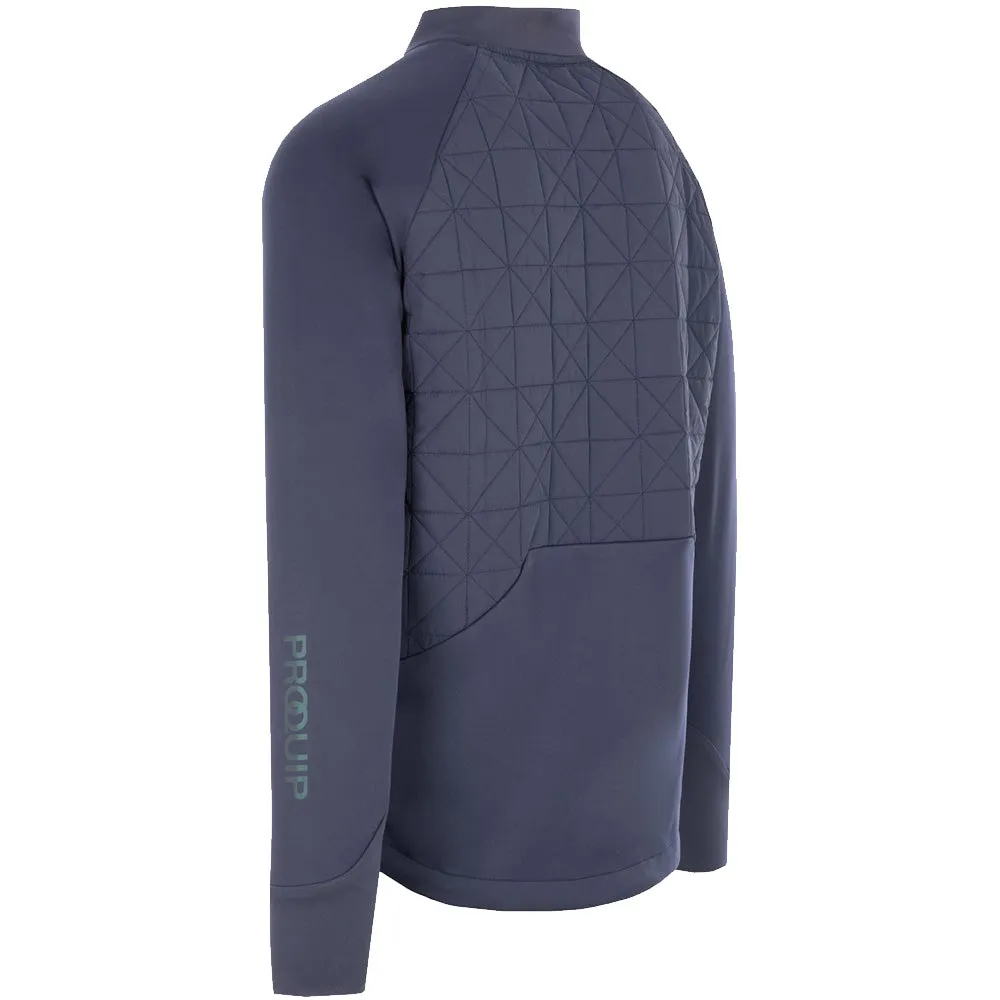 Ventilated Panels Houndstooth Print ProQuip Therma-Bora Quilt Jacket - Navy/Azure