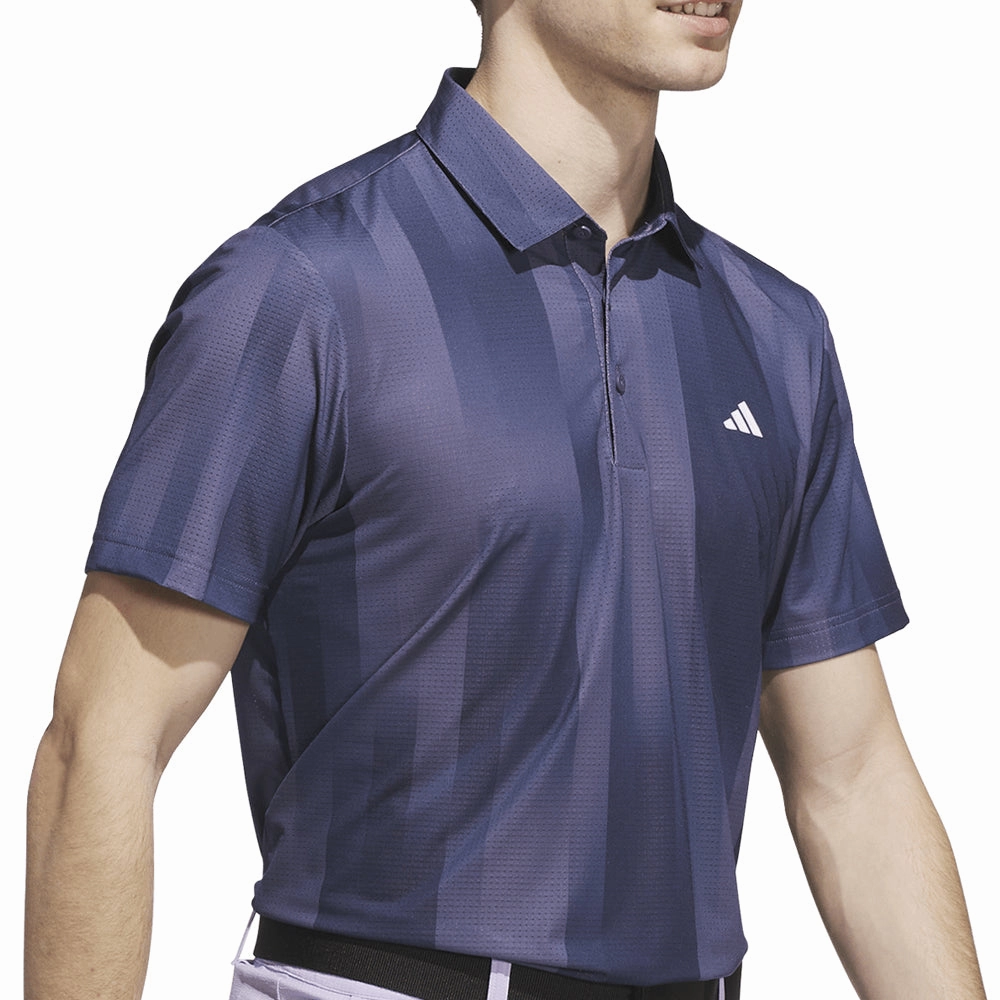 adidas Ultimate365 Mesh Radiant Print Polo Shirt - Preloved Violet/Collegiate Navy Fit For All