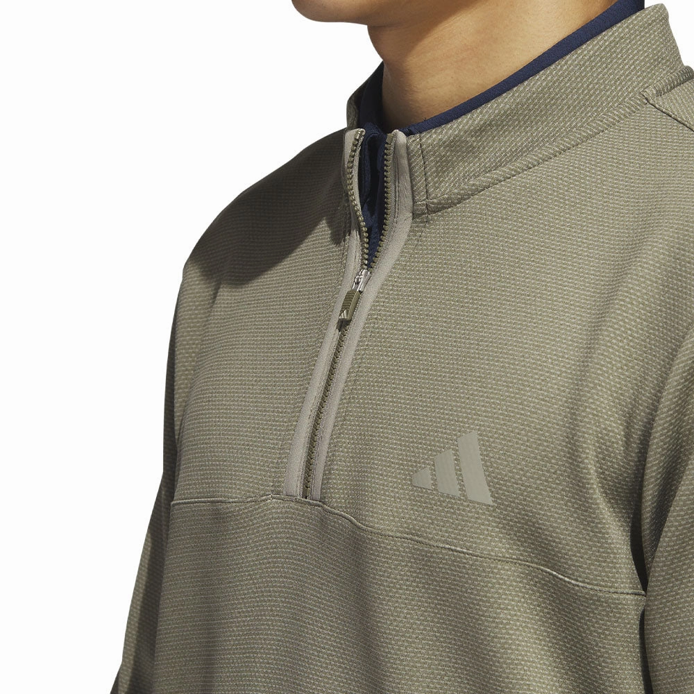 Chill Style Core Fit adidas Microdot 1/4 Zip Pullover - Olive Strata/Hemp
