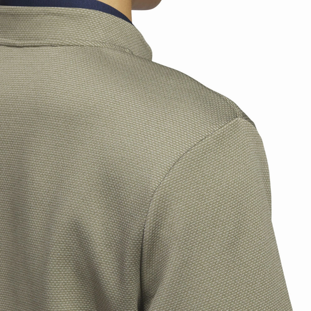 adidas Microdot 1/4 Zip Pullover - Olive Strata/Hemp slim cut