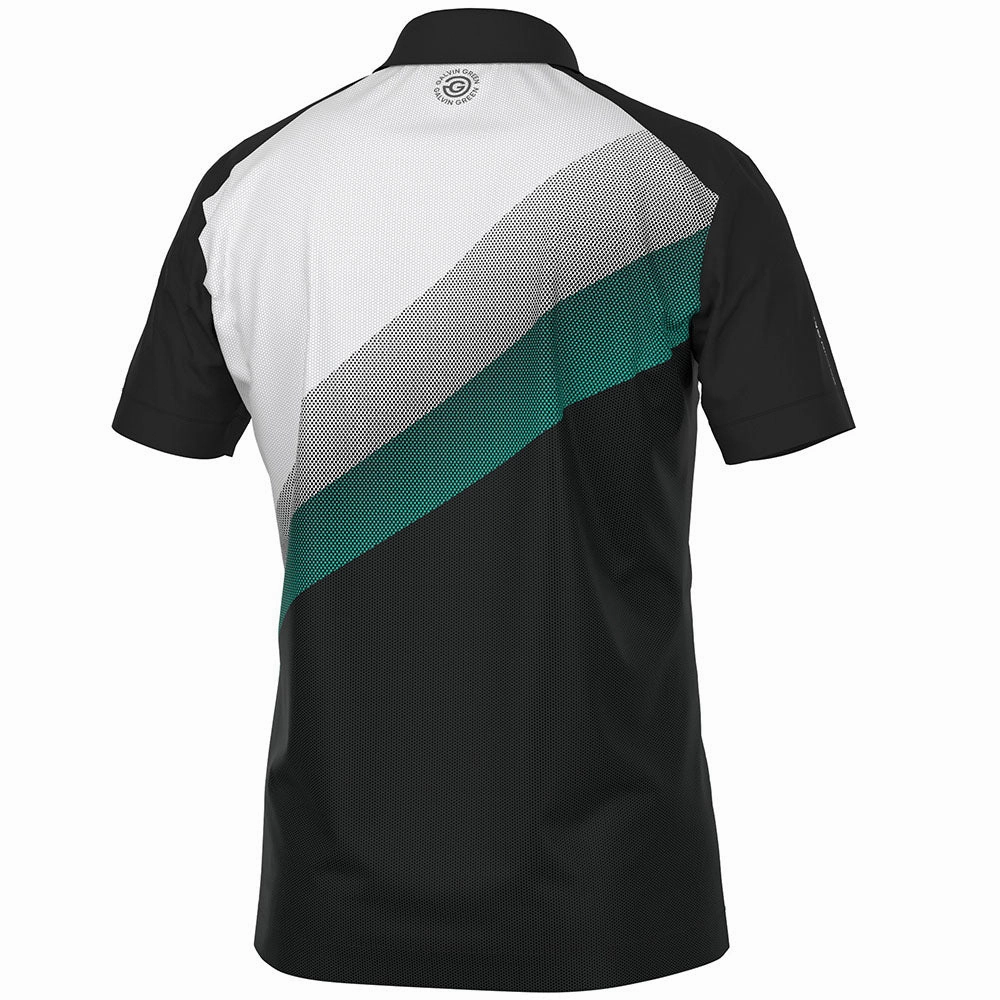 Stylish and Easygoing Anti Static Fabric Galvin Green Macoy Polo Shirt - Black/Atlantis Green