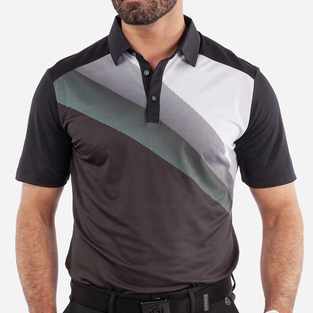 Galvin Green Macoy Polo Shirt - Black/Atlantis Green Eco Certified Textile Chic and Cozy