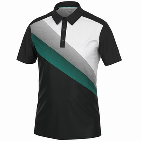 Galvin Green Macoy Polo Shirt - Black/Atlantis Green Modern Comfort Style