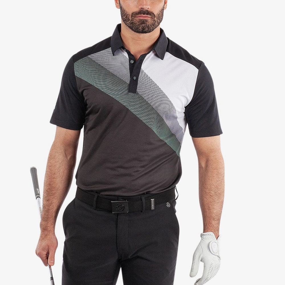 Sporty Fashion City Smart Galvin Green Macoy Polo Shirt - Black/Atlantis Green