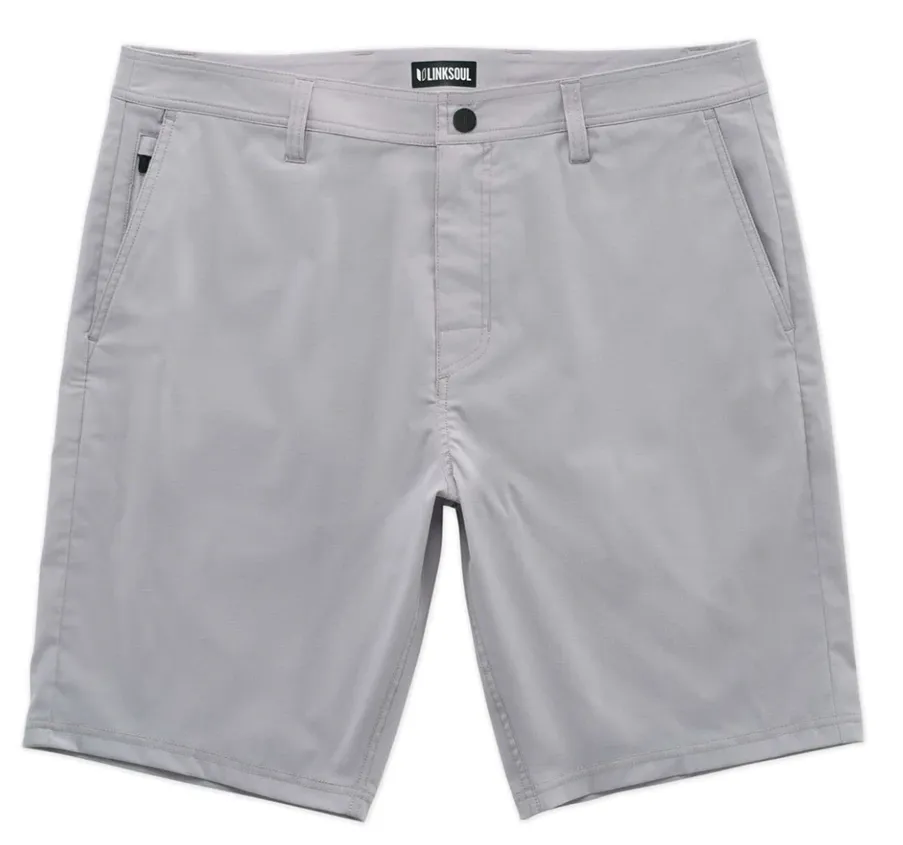 Transitional Style Snug Waist Linksoul Icon Short - Light Grey