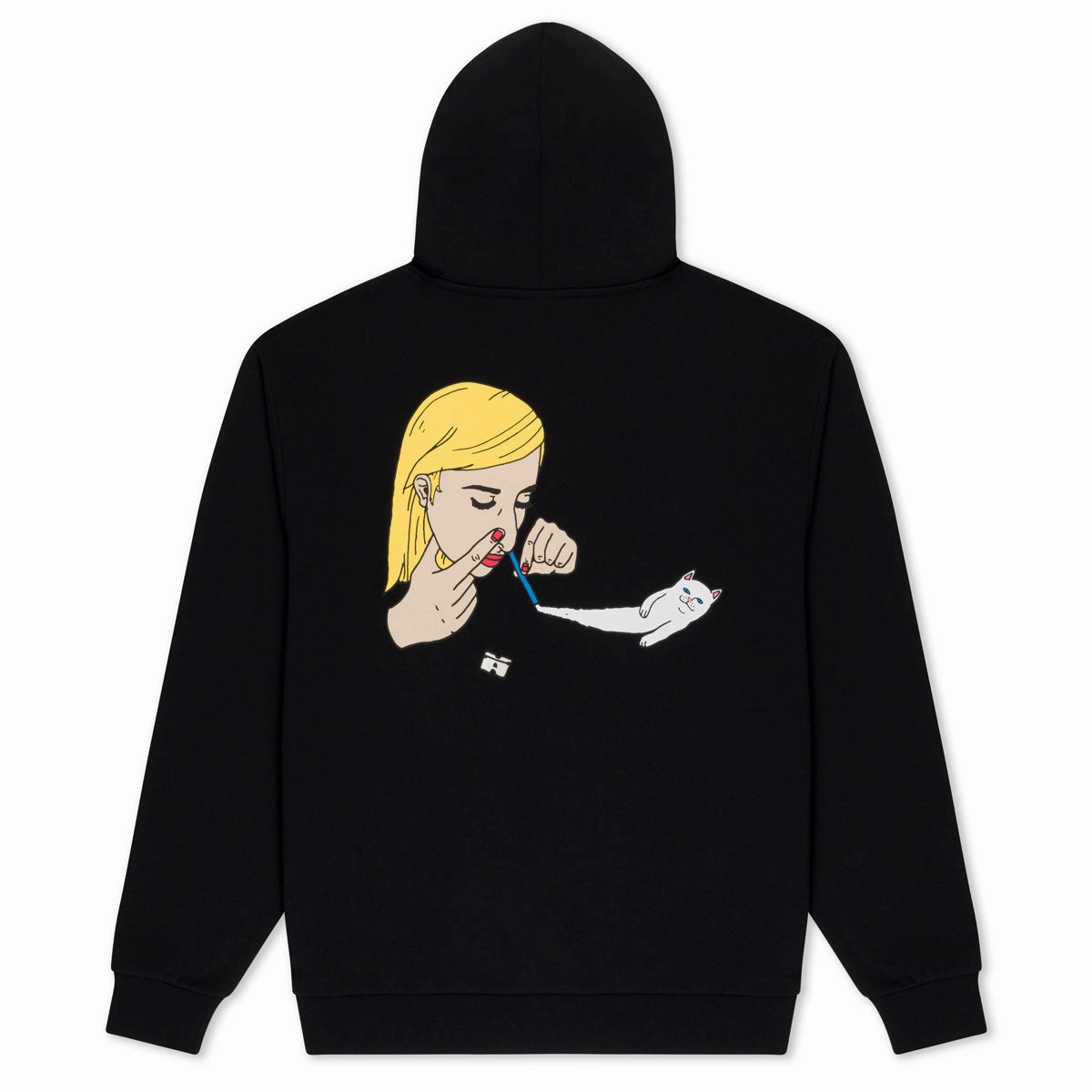 Contrast Stitching Accents Urban Mode RIPNDIP Coconerm Hoodie - Black