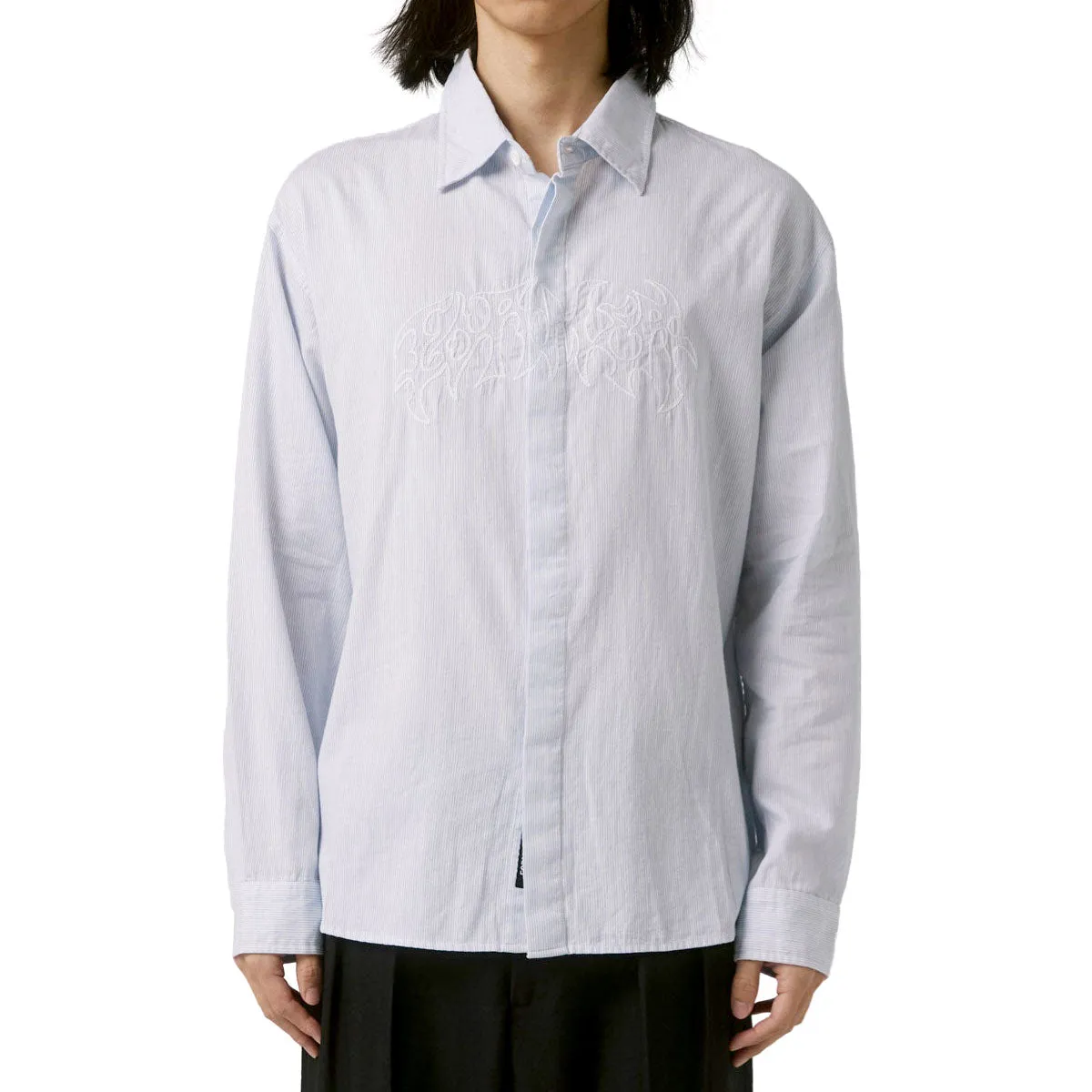 UV Protection Elegant Finish Former Puncture Long Sleeve Shirt - White