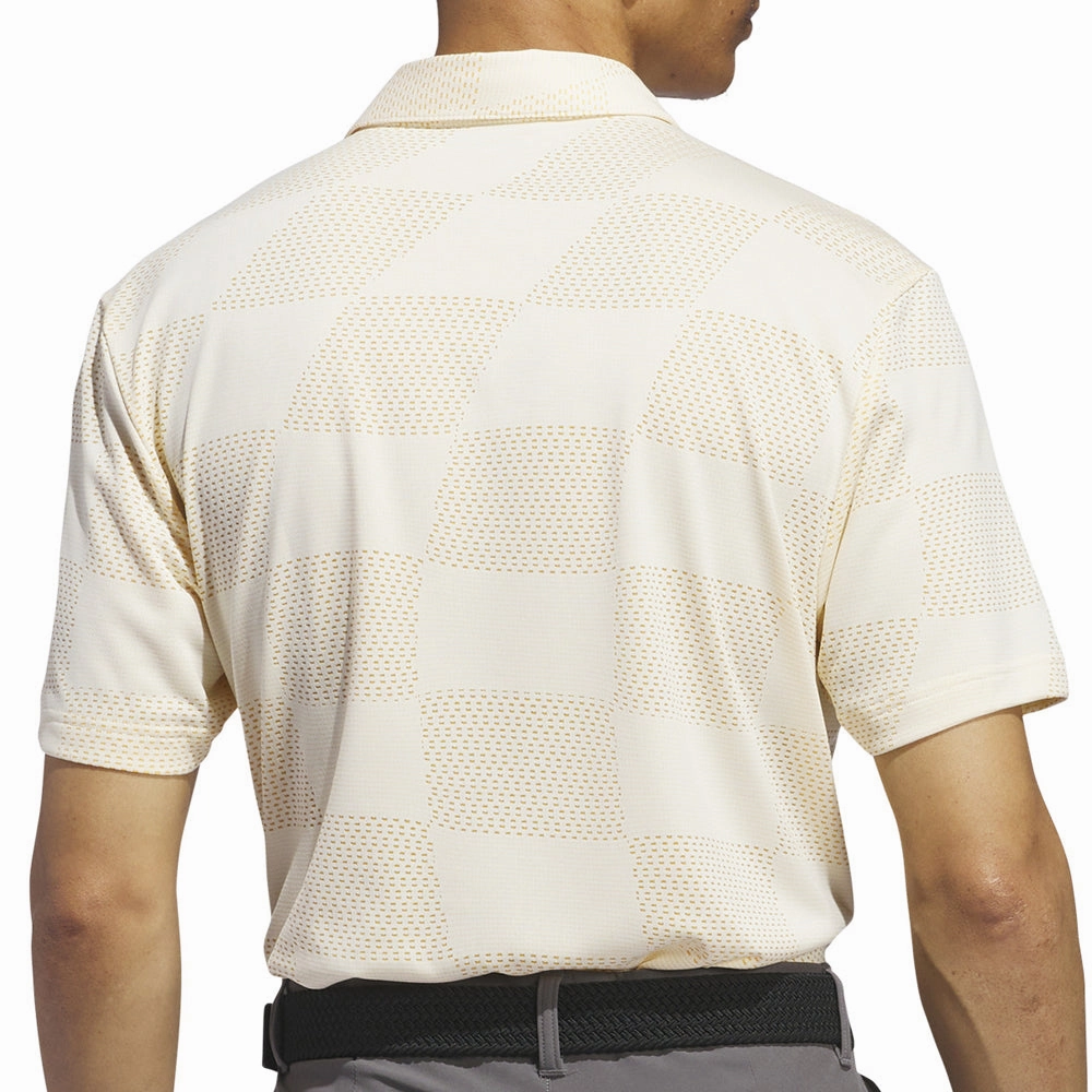 Smart Casual Sporty Chic adidas Textured Polo Shirt - Ivory