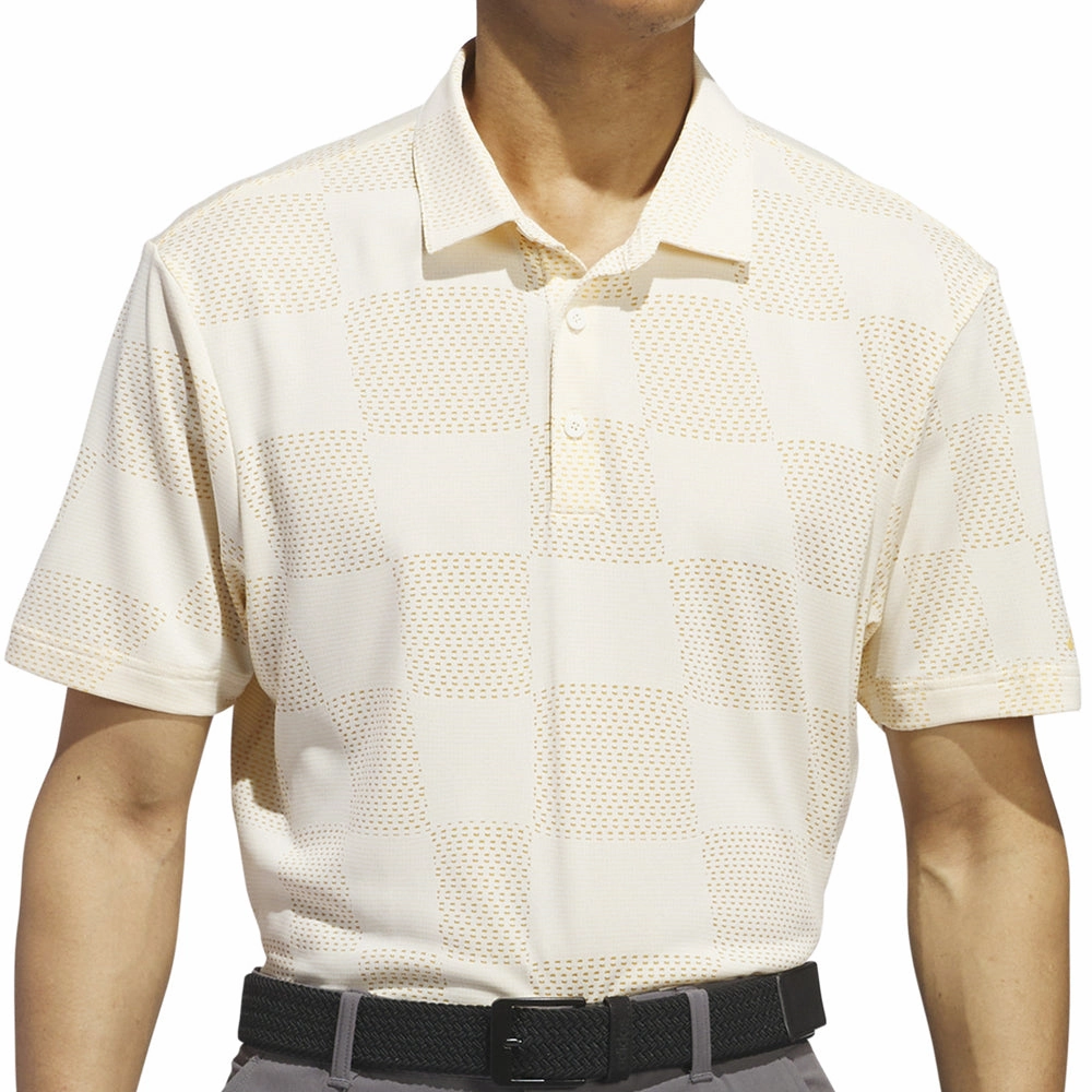 Round neck simplicity Versatile Apparel adidas Textured Polo Shirt - Ivory