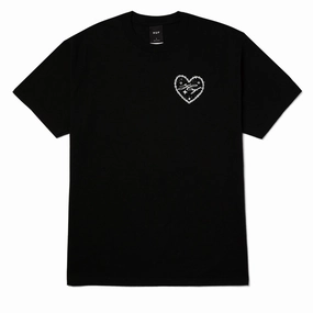 HUF Be Mine T-Shirt - Black MicroPiqueKnit Simple Comfort Look