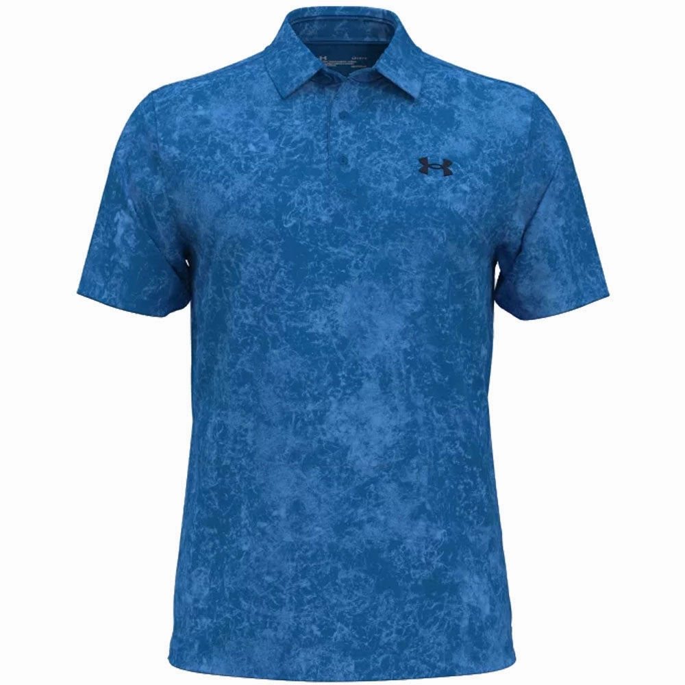 Outdoor Look Comfy Touch Under Armour Playoff 3.0 Printed Polo Shirt - Photon Blue/Midnight Navy