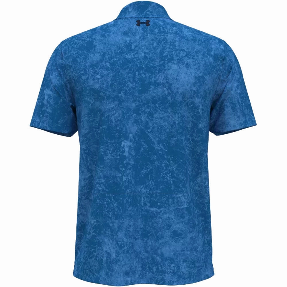 Under Armour Playoff 3.0 Printed Polo Shirt - Photon Blue/Midnight Navy Breathable fabric quick-drying