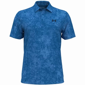 Outdoor Look Comfy Touch Under Armour Playoff 3.0 Printed Polo Shirt - Photon Blue/Midnight Navy