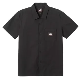 Non Restrictive Armhole Checkered Look Loser Machine David Mann Work Shirt - Black