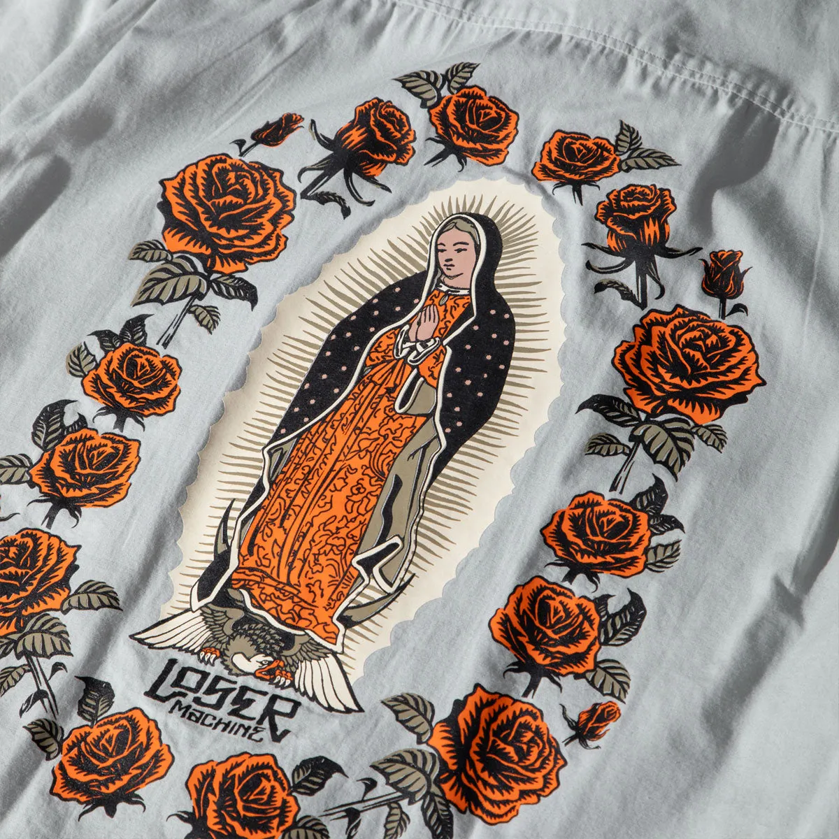 Low Profile Pocket Design Poolside Lounge Loser Machine Guadalupe Shirt - Grey