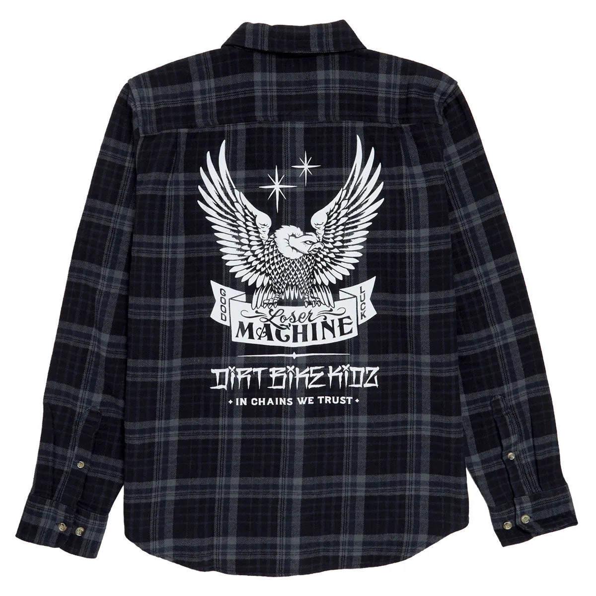 Performance Fabric Abrasion Resistant Edging Loser Machine Step Up Flannel Shirt - Black/Navy
