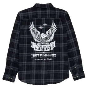 Performance Fabric Abrasion Resistant Edging Loser Machine Step Up Flannel Shirt - Black/Navy