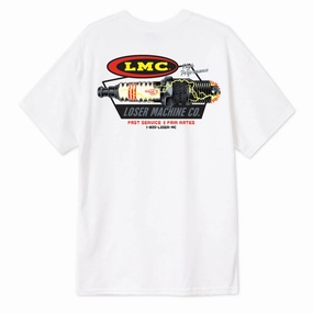Loser Machine Auto Parts Pocket T-Shirt - White easy to pair EcoFriendlyDyes